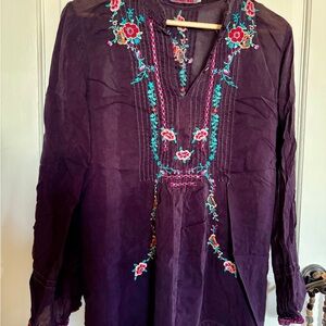 Embroidered Purple Women's Top
